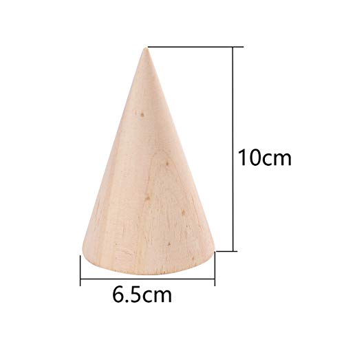 lasenersm 1 Piece Wood Cone Bracelet Holder Wooden Cone Jewelry Display Stand Cone Watch Holder Jewelry Display Stand Anklet Jewelry Display Stand - WoodArtSupply