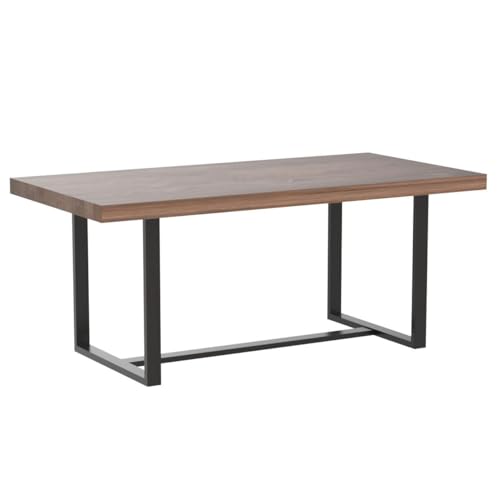 SOSPIRO 72 inch Wood Dining Table for 6 to 8, Industrial Rustic Rectangular Farmhouse Table with Steel Legs Metal Frame For Kitchen, Dining Room, - WoodArtSupply