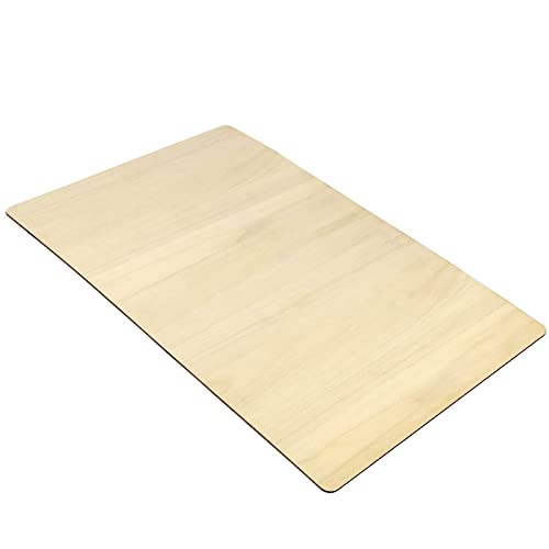 KOHAND 10 PCS 18 x 12 Inch Rectangle Unfinished Wood Pieces, Large Rectangle Plywood Board, 3mm Poplar Plywood Rectangle Wooden Cutouts for Crafts,
