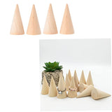 VILLCASE 30 Pcs Miniature Holder Cone Wood Mini Monitor Wood Am Ornament Jewelry Holder Stand Wood Decorative Peg Miniature Paint DIY Craft Cone VILLCASE