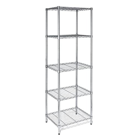 Honey-Can-Do SHF-01054 5-tier chrome shelving unit, 250 lbs Honey-Can-Do
