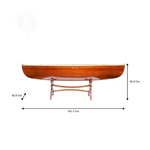 Wooden Boat USA Wooden, 5-Feet Canoe Table, Brown Wooden Boat USA