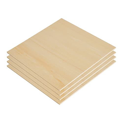 OUYZGIA 10 Pcs Plywood Basswood Sheets 11.8”x11.8”x1/8” 3mm Plywood Board for Laser Cutting Engraving Crafts, Unfinished Wood Sheets for DIY Painting - WoodArtSupply