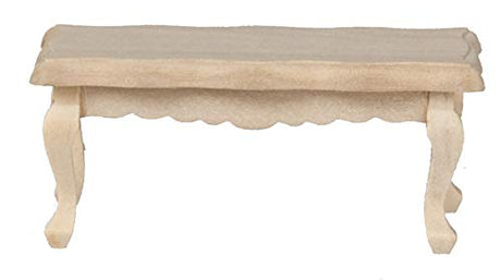 Dolls House Unfinished Scalloped Coffee Table Bare Wood Living Room Furniture Melody Jane Dolls Houses