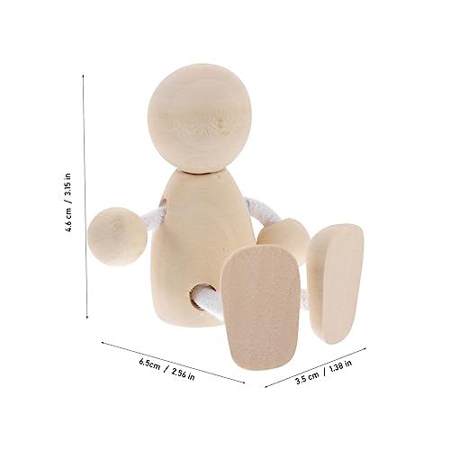 Tofficu 4pcs Unfinished Wooden Figurines Wooden Peg Dolls Unfinished Wooden Doll DIY Peg Dolls Unfinished Peg People Unfinished Dolls Pegs Wooden Tofficu