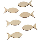 Uniquer 100 PCS Unfinished Wooden Fish Cutout Slices,Blank Wooden Solid Fish Slices for DIY Painting Crafts,Ocean Theme Party Uniquer