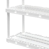 Gracious Living 4 Shelf Knect-A-Shelf Solid Light Duty Storage Unit 12 x 24 x 48 Organizer for Home, Garage, Basement & Laundry, White Gracious Living