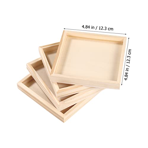 MAGICLULU 8 Pcs Toys Puzzle Unfinished Wood Serving Sundries Holder Toy Holder Unfinished Wood Tray Serving MAGICLULU