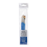 Winsor & Newton Cotman Short Handle Brushes, Set of 4, (Round 1, 4, & 6, One Stroke 3/8") Winsor & Newton
