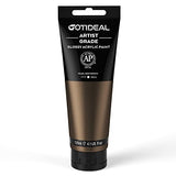 GOTIDEAL Metallic Acrylic Paint Pearl Deep Brown Tubes(120ml, 4.1 oz) Non Toxic Non Fading,Rich Pigments for Painters, Adults & Kids, Ideal for GOTIDEAL