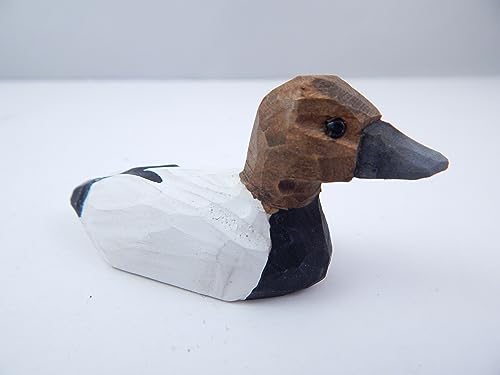 Selsela Canvasback Diving Duck Wood Ornament Hanging Figurine Handmade Carved Decoration - WoodArtSupply