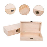 VOSAREA 2 Sets 2pcs Solid Wood Storage Box Makeup Organizer Unfinished Jewelry Organizer for Women Sundries Container Retro Style Container Treasure VOSAREA