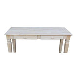 International Concepts Java Sofa Table with 2 Drawers, Unfinished IC International Concepts