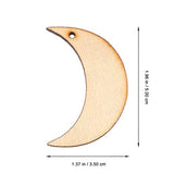 Sewroro 20pcs Moon Wood DIY Crafts Cutouts Moon Shaped Unfinished Wood Slices Hanging Embellishments Wooden Moon (Size 2) Sewroro