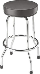 BIG RED Torin Swivel Bar Stool: Padded Garage/Shop Seat with Chrome Plated Legs, Black, 28.74" Tall, 18.5" Diameter BIG RED