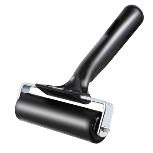 Lydia's Deal Rubber Roller Brayer for Printmaking, Ink Roller Tool Brayer Rollers for Crafting, Printing, Inking and Stamping (4-Inch, Black) Lydia's Deal