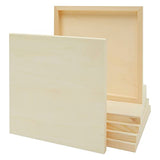 6 Pack Unfinished Square Wood Panels for Painting, 12x12 Wooden Canvas Boards for Crafts Bright Creations