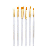 Royal & Langnickel Royal Zip N' Close Gold Taklon Clear Acrylic Filbert and Angular 7-Piece Brush Set Royal & Langnickel