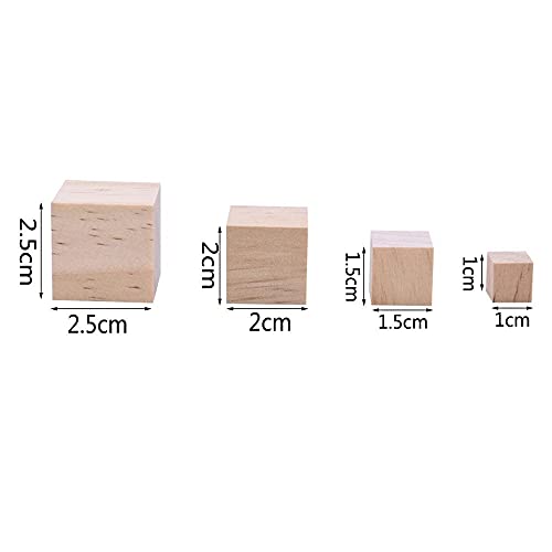 50 Pcs Wooden Cubes, Natural Wood Square Cubes Unfinished Wood Blocks, Hardwood Blocks for Puzzle Making Crafts DIY Projects(1x1x1cm) - WoodArtSupply