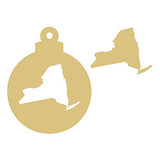 State Ornament Cutout Unfinished Wood United States Holiday School Decor Door Hanger MDF Shape Canvas Style 8 (6" Bundle, New York) Diverse Woodworking