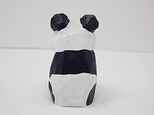 Selsela Panda Figurine Decor Bear Handmade Statue Miniature Wood Art Wall Carved Small Animal Selsela
