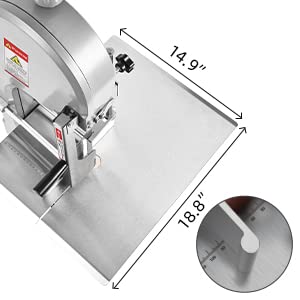 1500w Commercial Electric Meat Bandsaw for Butchering Countertop Bone Sawing Machine 0.4-7Inch Thickness Adjustable Meat Cutting Machine 16x19Inch - WoodArtSupply