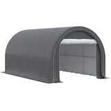 Outsunny 10' x 16' Carport, Heavy Duty Portable Garage Storage Tent with Large Zippered Door, Anti-UV PE Canopy Cover for Car, Truck, Boat, Outsunny