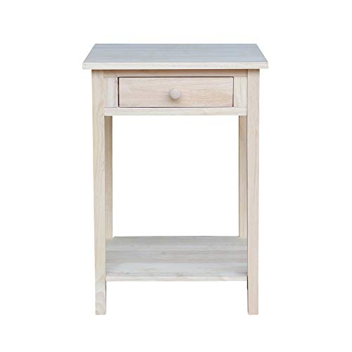 International Concepts Hampton Bedside Table Unfinished IC International Concepts