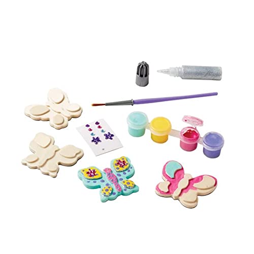 Melissa & Doug Created by Me! Wooden Butterfly Magnets Craft Kit (4 Designs, 4 Paints, Stickers, Glitter Glue) Melissa & Doug