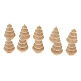 VILLCASE 20pcs Wooden Unfinished Tree Wood Xmas Tree Sculpture Christmas Unpainted Peg Doll Wood Christmas Ornament Unfinished Wood Toys Cake Topper VILLCASE