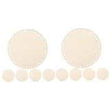 Ciieeo 10 Pcs Woven Bag Base Round Purse Knitted Tote Bag Woven Baskets DIY Wood Bag Bottom Crochet Basket Kit Basket Weaving Kit Wood Crocheting Bag Ciieeo