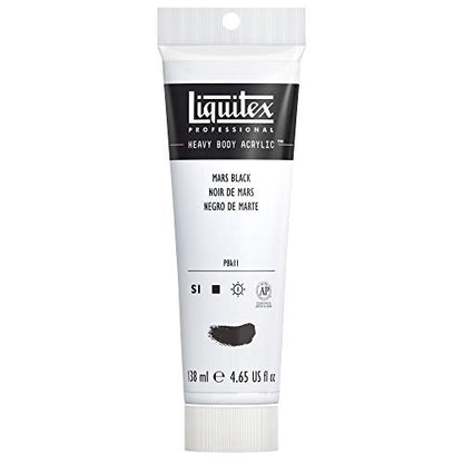 Liquitex Professional Heavy Body Acrylic Paint, 4.65-oz (138ml) Tube, Mars Black - WoodArtSupply