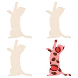 OLYCRAFT 4Pcs Unfinished Wood Pieces 5.8x4.3 Inch Cat Wood Pieces Cat Cutout Unfinished Wood Undyed Wood Cat Slices Blank Wood Slices for DIY Crafts OLYCRAFT