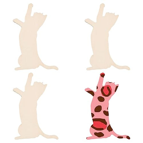 OLYCRAFT 4Pcs Unfinished Wood Pieces 5.8x4.3 Inch Cat Wood Pieces Cat Cutout Unfinished Wood Undyed Wood Cat Slices Blank Wood Slices for DIY Crafts OLYCRAFT