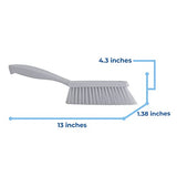 Vikan 45895 Bench Cleaning Brush, Polypropylene/Polyester Medium Bristle Dustpan Brush & Sweeper, 14 Inch, White Vikan