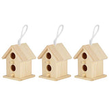 Meiyya Unfinished Birdhouse to Paint for Birdwatching with Perch, MoistureResistant Bird Nests, 3Pcs Birds Supplies Wooden Bird House for Swallows Meiyya
