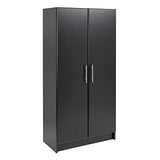 Prepac Elite Functional 8-Piece Garage Cabinets and Storage System Set G, Simplistic Garage Closet Shop Cabinets 16" D x 128" W x 89" H, Black, Prepac