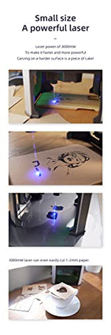 DAJA Bluetooth Laser Engraving Machine, 3000mW Mini Desktop Laser Engraver with Carver Size 80 x 80mm, High Speed Laser Engraving Cutter. (3W, K5B) DAJ