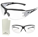 HTS HUNTERSKY E9532 Super Flexible Lightweight Anti Fog Wrap-Around U6 Clear Shooting Safety Glasses with ANSI Z87.1 Scratch Resist HTS HUNTERSKY