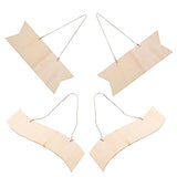 Anneome 4pcs Wooden Sign Unfinished Hanging Sign Unfinished Hanging Wood Plaque Sign for Front Door Blank Wooden Plaques Unfinished Blank Plaques DIY Anneome