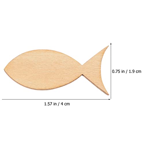 SEWACC 200pcs Unfinished Wood Fish Shapes Blank Wood Fish Cutouts Slices Pieces Tags Signs Embellishments for DIY Painting Crafts Hanging Decorations