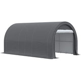 Outsunny 10' x 16' Carport, Heavy Duty Portable Garage Storage Tent with Large Zippered Door, Anti-UV PE Canopy Cover for Car, Truck, Boat, Outsunny