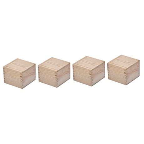 NOLITOY 4pcs Gift Packaging Wooden Box Unfinished Wooden Storage Jewelry Organizer Tray Wood Crates Wooden Crates Vintage Gifts Square Vases NOLITOY