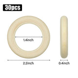 Wooden Rings for Crafts 30 PCS 55 mm Unfinished Wood Ring for Macrame Solid Natural Wood Rings for DIY Craft Pendant Connectors Jewelry Making Fantasyon