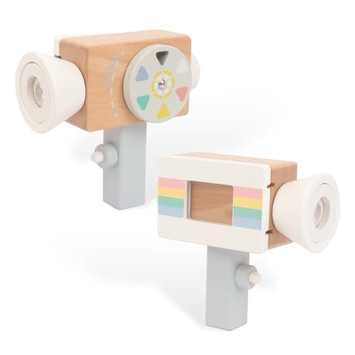 Wooden Mini Pretend Video Camera Toy for Toddlers 1 2 3 Years Old, Christmas Birthday Gifts Photographed Props for Boys Girls Children Kids WoodenEdu