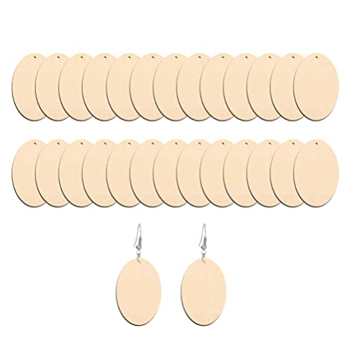 Unfinished Wood Blank Earrings 50pcs Wooden Craft Drop Dangle Earrings for DIY Jewelry Making Materials TOYANDONA