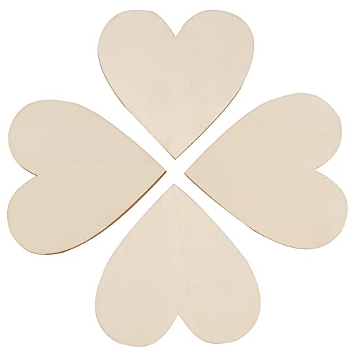 HAKZEON 3 Inches 100 PCS Wood Heart Cutouts, Unfinished Wood Heart Slices, Blank Wooden Heart for DIY Crafts Projects, Decoration, Wedding HAKZEON