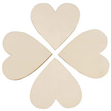 HAKZEON 3 Inches 100 PCS Wood Heart Cutouts, Unfinished Wood Heart Slices, Blank Wooden Heart for DIY Crafts Projects, Decoration, Wedding HAKZEON