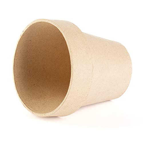 Paper Mache Flower Pots by Factory Direct Craft - (12 Natural Kraft) Unfinished Natural Papier Mache DIY Flowerpots Ready to Decorate, Decoupage, - WoodArtSupply