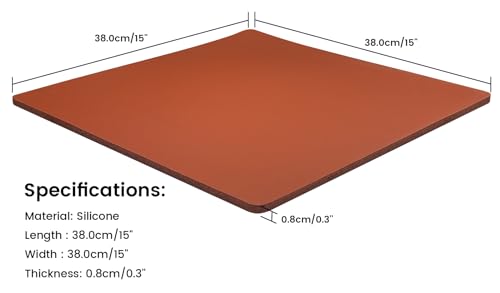 15 x 15 Inch Silicone Heat Press Mat Pad with T-Shirt Ruler Set, 0.3 Inch Thick Silicone Heat Press Pad for Heat Press Machine, Flat Heat Transfer Generic